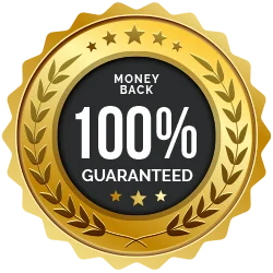 100% money-back guarantee badge