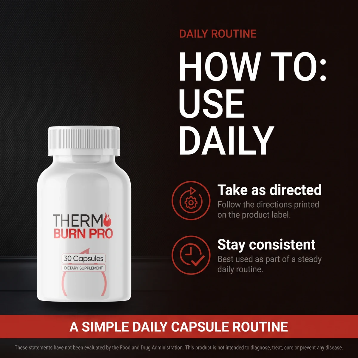Thermo Burn Pro daily routine - one capsule with a glass of water before a meal